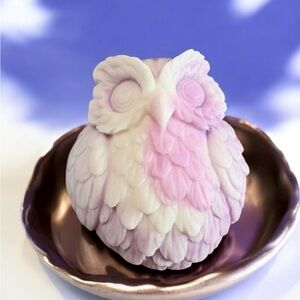 Strawberry Lavender SOAP owl handmade 3x2in 4oz shea butter & coconut oil based